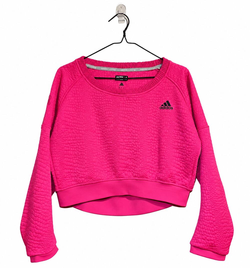 Adidas Breast Cancer Awareness AKTIV Pink Textured Cropped Sweatshirt Women’s M